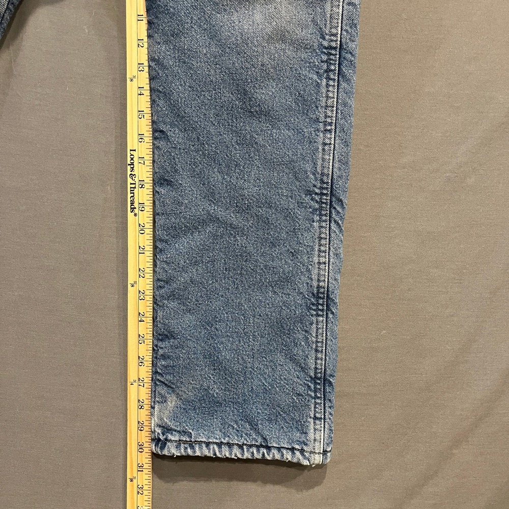 Wrangler Fleece Lined Jeans Mens 32x32 Blue Red Insulated Straight Leg 33213SW - Picture 5 of 10